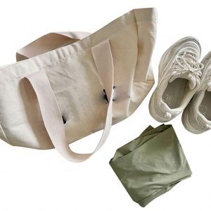 กระเป๋าช้อปปิ้งผ้าฝ้ายออร์แกนิคแบบกำหนดเอง หูหิ้วหยาบ กระเป๋าโท้ทผ้าแคนวาสขนาดใหญ่สำหรับผู้หญิง สะพายไหล่เดียว พร้อมโลโก้แบบกำหนดเอง - Product Image 5