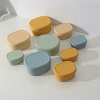 Boîte à lunch en silicone de style japonais et coréen, compatible micro-ondes, mini, pour le bureau et la cuisine, ensemble de rangement carré à trois niveaux, capacité de 501 à 800 ml