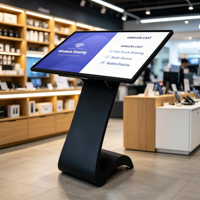 Kios Informasi Layar Sentuh Interaktif 55 Inci, Sistem Windows dengan Basis Berbentuk S, Harga Grosir Murah