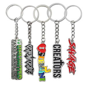 Porte-clés personnalisé en alliage de zinc métallique plaqué argent, logo de <span class=keywords><strong>marque</strong></span> d'entreprise, lettre personnalisée, porte-clés en émail <span class=keywords><strong>pour</strong></span> cadeaux d'entreprise - Product Image 2