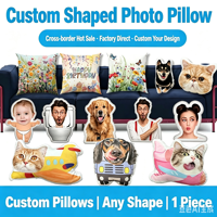 Coussin décoratif personnalisé en tissu écologique lavable avec photo, motif 3D irrégulier et image sur mesure, design unique