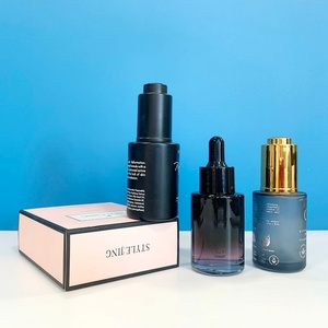 Custom Cosmetic Serum Bottle 30 ml 1oz Gradient Gradual Ombre Black Flat Shoulder Glass Dropper Bottle for Essential Oils - Product Image 6