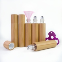 Flacons à bille en verre Lanjing 5ml 10ml avec coque en bambou et impression sérigraphique pour huiles essentielles