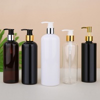 Botellas de Plástico PET Ámbar y Verde de 300ml, 400ml y 500ml con Pulverizador, para Champú, Gel de Ducha, Loción, Envases Cosméticos con Serigrafía