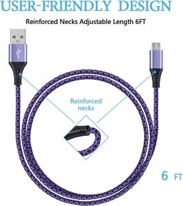 <b>USB</b>-<b>C</b> Braided Fast Charging Cable 3-Pack, 6ft Car Cord for iPhone 17/16/15 Pro Max & Samsung Galaxy S24/S23/A54 - Product Image 4