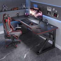 WDY Bureau Gaming Ordinateur E-sports Fibre de Carbone Noir Table PC Gaming