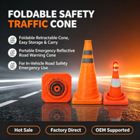 Cône de signalisation rétractable, barrière de sécurité réfléchissante d'urgence pour routes, dispositif d'avertissement de sécurité portable pour véhicule, pliable Cyjt
