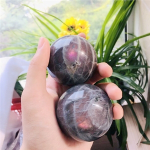 Atacado Personalizado Cristal Roxo Flash <span class=keywords><strong>Labradorite</strong></span> esfera Gemstone Ball Para Cura - Product Image 3