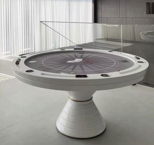 Table de Texas Hold'em haut de gamme en bois massif laqué, conçue pour le jeu de l'échecs et de cartes en multi-joueurs - Product Image 4