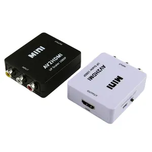 Mini RCA Komposit CVBS AV Ke HDMI Video Audio Adapter, Konverter AV2HDMI dengan Kabel Pengisian USB untuk TV, Laptop, Laris, 1080P