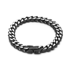 Wholesale Unisex Trendy Christian Geometric Heavy Hip Hop Retro Buckle 8mm 10mm Cuban <b>Chain</b> Bracelet Jewelry Anniversary Black - Product Image 1