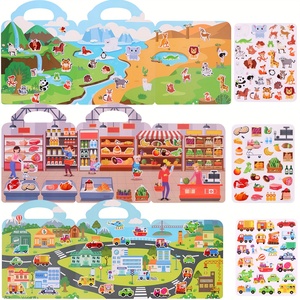 Álbumes de Pegatinas Reutilizables Personalizados, Pegatinas de Burbujas con Varias Escenas y Temas, Innovadora Escena de Pegatinas de Gelatina para Niños - Product Image 5