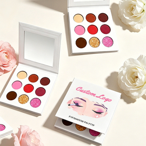 Palette <span class=keywords><strong>de</strong></span> fards à paupières professionnelle en carton, sans <span class=keywords><strong>marque</strong></span>, couleur personnalisée, fini scintillant et mat, fard à paupières à <span class=keywords><strong>marque</strong></span> privée, 9 couleurs, résistant à <span class=keywords><strong>l</strong></span>'eau - Product Image 1