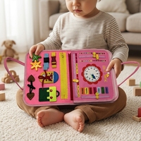Livre d'activités en feutre pour tout-petits, livre silencieux Montessori, apprentissage précoce, livre sensoriel réutilisable avec autocollants magiques, jouet pour enfants, cadeaux préscolaires