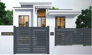 Portails d'entrée et portails battants modernes en aluminium de luxe sur mesure pour villas côtières, résistants aux intempéries et antirouille, clôtures extérieures - Product Image 2