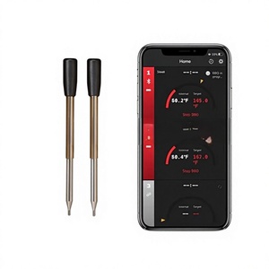 Thermomètre alimentaire <span class=keywords><strong>sans</strong></span> <span class=keywords><strong>fil</strong></span> <span class=keywords><strong>Bluetooth</strong></span> à double sonde pour barbecue, avec plage de -20 à 120°C, design breveté - Product Image 1