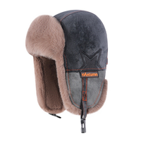 Gorro de piloto QJ OEM personalizado unisex Ushanka térmico de invierno, retro, de piel sintética, con lunares, lazos, forro polar y orejeras gruesas