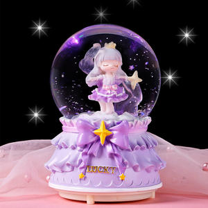 Caja de Música con Bola de Cristal, Diseño de Dibujos Animados, Estilo Moderno y Femenino, Regalo de Cumpleaños para Mejores Amigas - Product Image 3