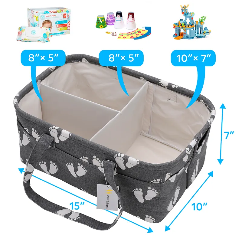 Sacs à main portables sac de rangement pour bébé sac à couches de voyage avec 3 compartiments