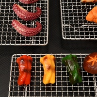 Rak Panggangan BBQ Persegi Panjang Tahan Lama dari Kawat Baja Anti Karat, Pengganti untuk Restoran BBQ Korea Jepang