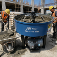 Malaxeur à béton W750 350L pour usine de blocs préfabriqués, ligne de fabrication de briques, malaxeur à ciment à arbre vertical à mélange forcé
