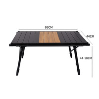 Nouvelle table pliante multifonctionnelle IGT en alliage d'aluminium à grain de bois, portable pour le camping, le pique-nique et le barbecue en extérieur - Durable
