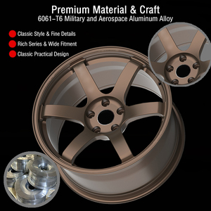 Cerchi ZW Più Venduti in Alluminio 6061 da 17, 18 e 19 Pollici, Colore Bronzo, Forgiati e Concavi per Auto da Corsa, Personalizzati per Audi, 5x100, 5x114.3, 5x112 - Product Image 3