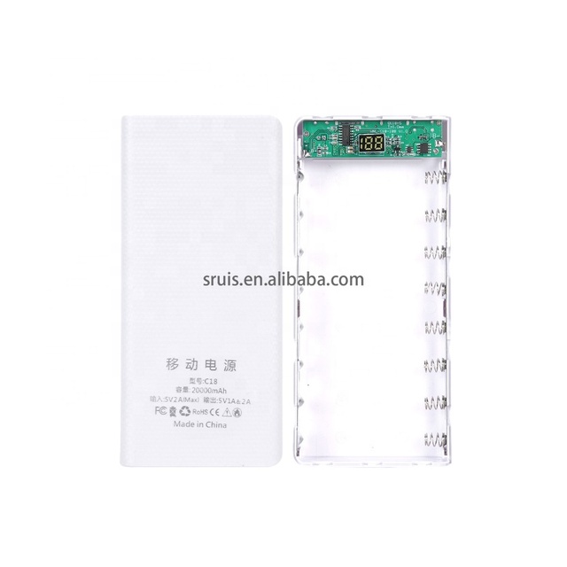 DIY 8*18650 Power Bank Case External 5V 2A Battery Charge Storage Box Shell Micro USB Type C for Charging Mobile Phones Portable