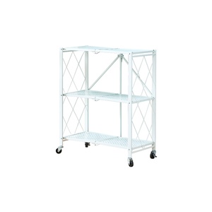 3 Layer metal bathroom foldable shelves kitchen organizer rack folding storage shelf