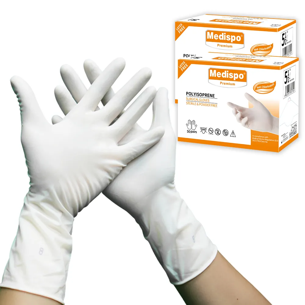 China gloves manufacturer non latex powder free medical exam polyisoprene gloves