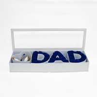 Bonudy Nouveau Luxe Hommes Fête des Pères Cadeau Papier Cadeau Ensembles Papa Fleur Boîte D'emballage Pour Papa