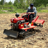 Mini tracteur chenillé 5 en 1 avec 5 accessoires offerts, 25HP/35HP, chenilles en caoutchouc, rotoculteur, cultivateur pour travaux agricoles polyvalents