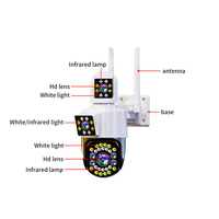Cámara CCTV Wifi para Exteriores con 3 Lentes, Impermeable, 4MP, Tres Pantallas, Seguridad para el Hogar, Inalámbrica, Wifi, 4G