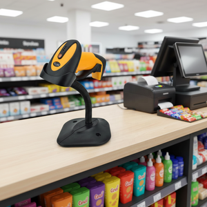 Compatible con códigos PDF417, Data Matrix, 1D y 2D <span class=keywords><strong>QR</strong></span> |   Escáner de <span class=keywords><strong>Código</strong></span> de Barras Inalámbrico con Soporte - Product Image 1