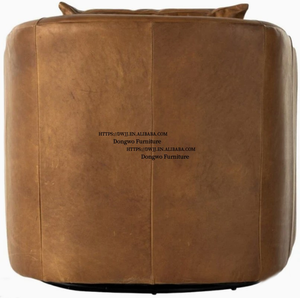 <span class=keywords><strong>Fauteuil</strong></span> pivotant moderne brun <span class=keywords><strong>foncé</strong></span> pour salon, bureau à domicile, appartement ou hôtel, fabriqué en <span class=keywords><strong>cuir</strong></span> véritable - Product Image 6