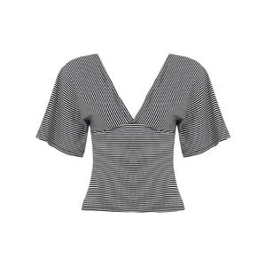 Camiseta de Manga Corta Casual para Mujer, Cuello en V, Cintura Alta, Corte Ajustado, Impresión Digital Ecológica de Verano - Product Image 6