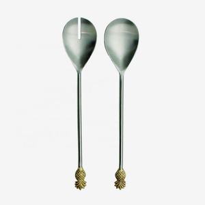 Mango de diseño de forro vertical Juego de servicio de ensalada seguro para alimentos de metal de acero inoxidable Cubiertos de plata - Product Image 3