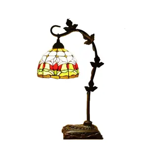 Nórdico Criativo Vidro Bola Vertical Arte Artesanal Manchado Abajur Tiffany Quarto Bedside Table Lamp
