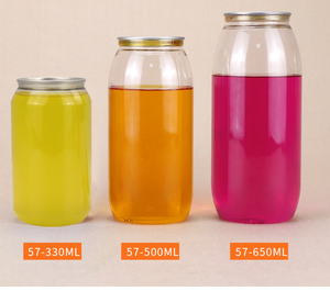 PET plastik kutular alüminyum kapak içecek şişeleri yuvarlak suyu <span class=keywords><strong>Can</strong></span>, Soda içecek, mango ve limon suyu konteyner - Product Image 4