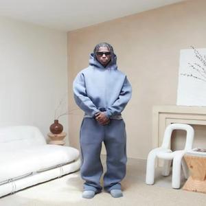 Factory Direct Selling 3D Embroidered Heavyweight <b>Fleece</b> Oversized Pullover Hoodie for <b>Men</b> with Drop Shoulder and Boxy Fit - Product Image 4