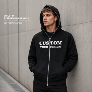 Felpa <span class=keywords><strong>con</strong></span> <span class=keywords><strong>Cappuccio</strong></span> di Alta Qualità per Uomo, OEM 350 GSM, Zip Intera <span class=keywords><strong>con</strong></span> Logo Personalizzabile, Felpe per Donna e Uomo - Product Image 3
