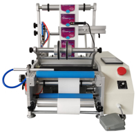 Machine d'étiquetage de bouteilles rondes d'applicateur d'étiquettes double face de contrôle PLC