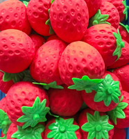 Jouet Squishy Authentique en Gros, Grande Fraise Réaliste à Presser, Jouets Anti-Stress Souples en Forme de Fraise