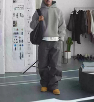 Sweat à capuche lourd personnalisé pour homme en polaire ou en tissu éponge, sans cordons, avec capuche