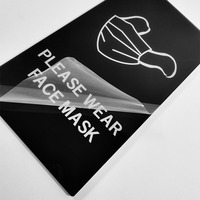 Panneaux tactiles en braille personnalisés, acrylique, autocollants, imperméables, 2 mm d'épaisseur, bleu/noir, à fixer au mur, pour les toilettes, les bureaux