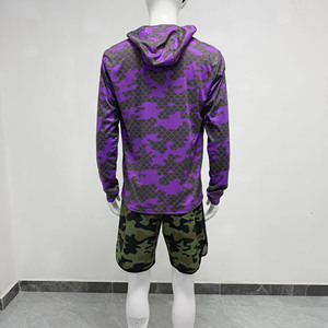 เสื้อตกปลาแบบมีฮู้ดลายเรืองแสง พิมพ์ลายสไตล์ทะเล ระบายความชื้นได้ดี ผลิตจากโพลีเอสเตอร์ 100% สำหรับการตกปลา - Product Image 4