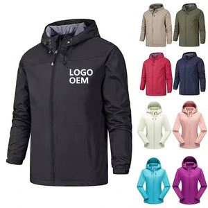 Veste imperméable coupe-vent pour homme avec logo personnalisé, de haute qualité, fermeture éclair, grande taille, veste pour homme et femme, manteau pour homme - Product Image 1