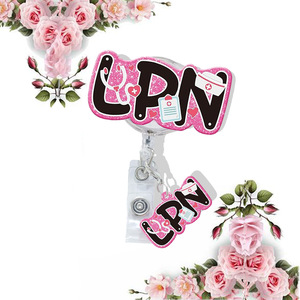 Nouveau bonnet d'infirmière en acrylique avec boucle à tirage facile, stéthoscope LPN, pendentif et porte-clés rétractable en cuir transparent avec clip ceinture - Product Image 4