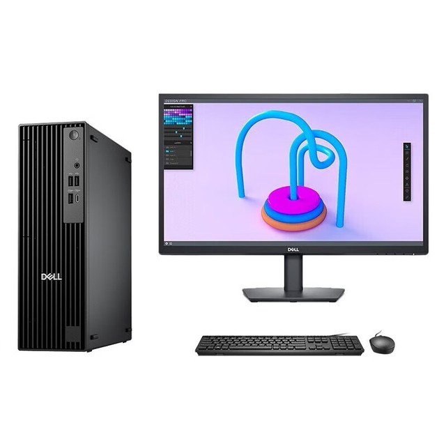 Dells QCS1250 New Desktop PC with 23.8 Monitor Intel Core Ultra 5 235 16GB 512GB SSD RX550 8G for Business Office and Learning
