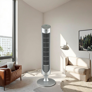 Ventilateur tour sans pales en plastique, simple, à piles/électrique, avec télécommande numérique, brumisateur, faible bruit, pour bureau, maison et hôtel - Product Image 1